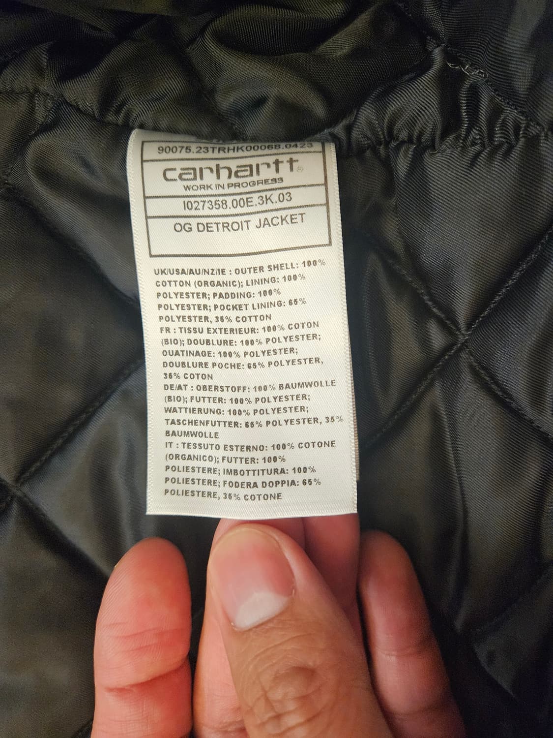 칼하트윕 디트로이트og 블랙 L 판매 상품이미지3