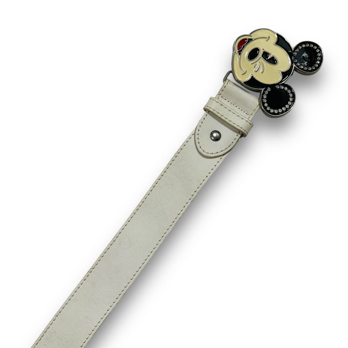 미키 마우스 윙크 화이트 레더 빈티지 벨트 상품이미지4