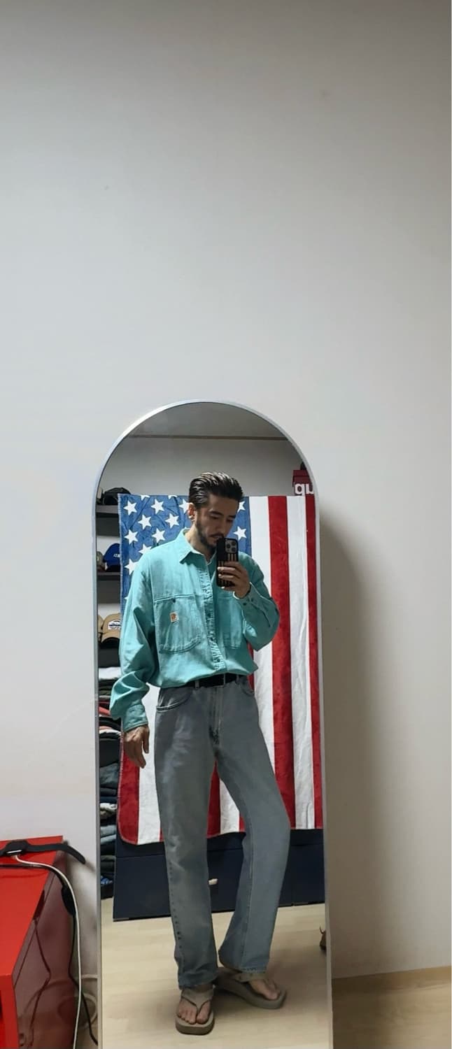 칼하트 워시드 워크셔츠 Carhartt 빈티지 루즈핏 워크웨어 [XL] 상품이미지1