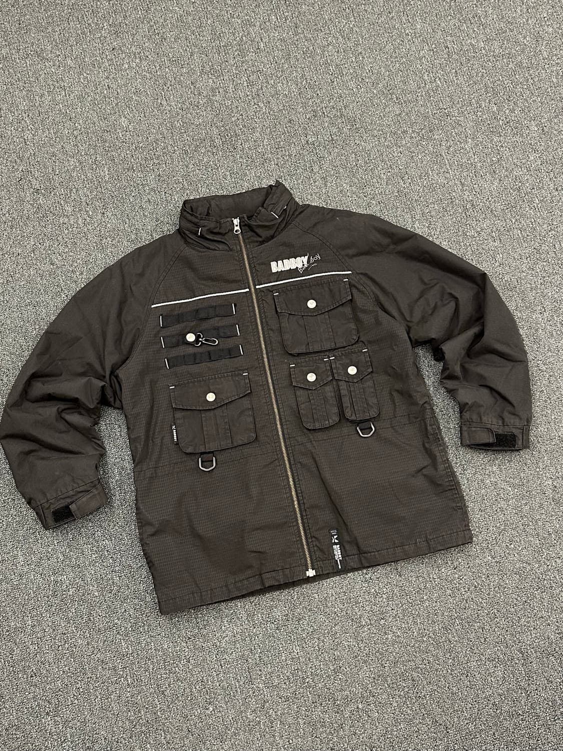 150)Bad Boy 빈티지 리플렉티브 멀티 포켓 블랙자켓 상품이미지2
