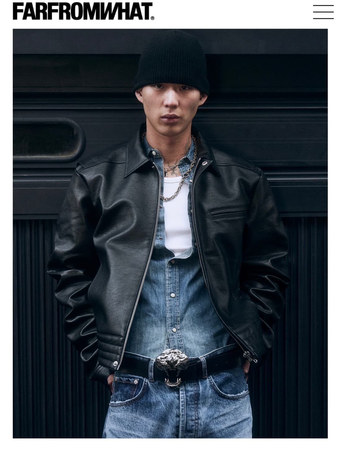 파프롬왓 FAR FAUX LEATHER PUCKERING JACKET 1 상품이미지2