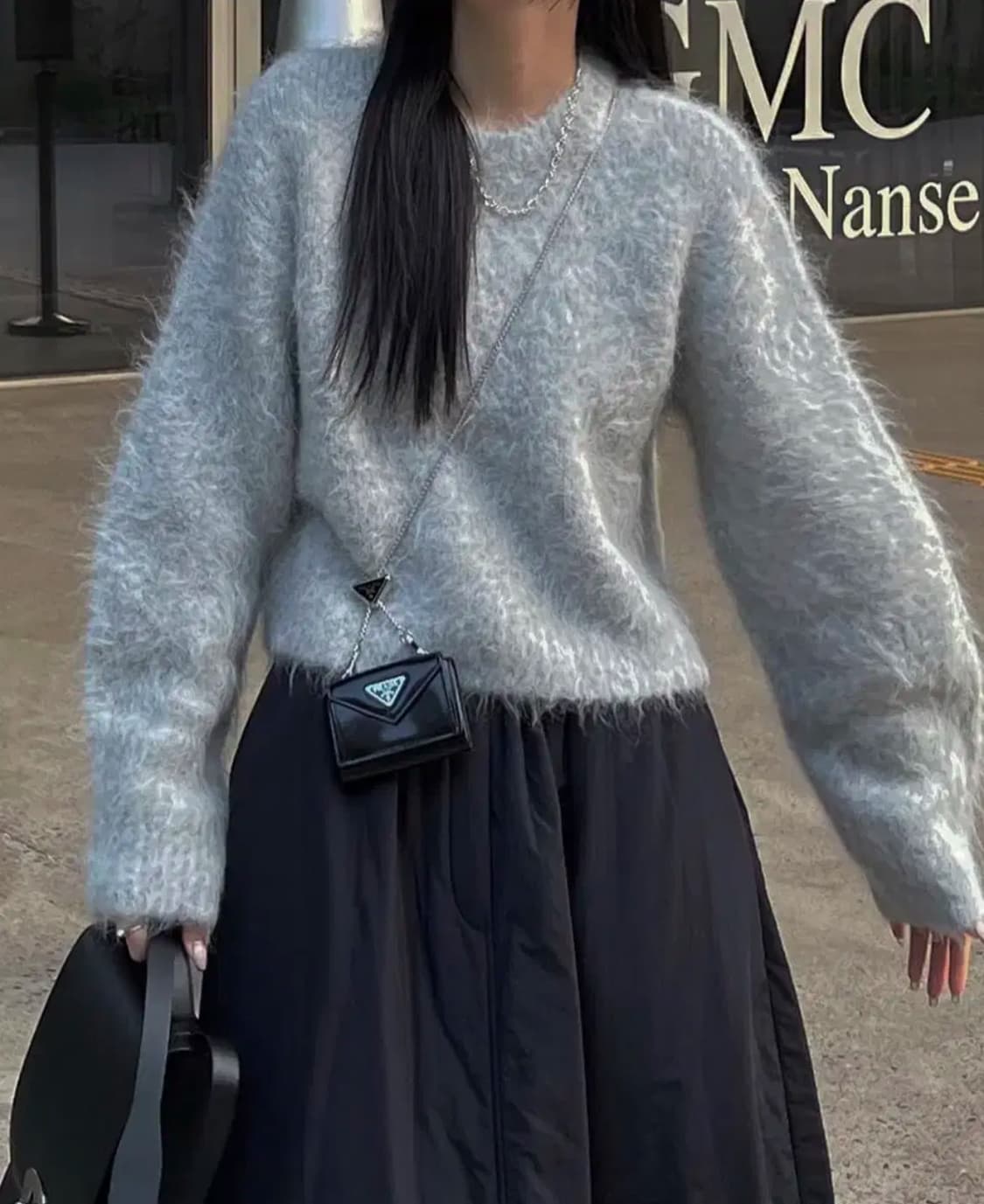 트리밍버드 Angora crop knit [ Light gray ] 상품이미지1