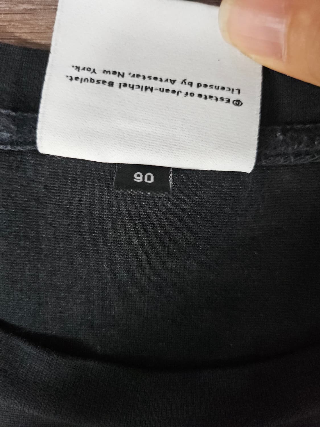 장ㅡ미쉘 바스키아 프린팅 반팔 티셔츠 블랙 90 오버핏 상품이미지4