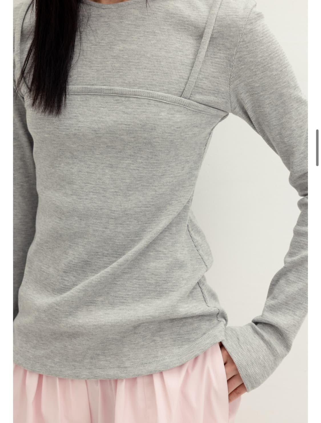 레이어드 뷔스티에 탑 화이트, 그레이 m 상품이미지2