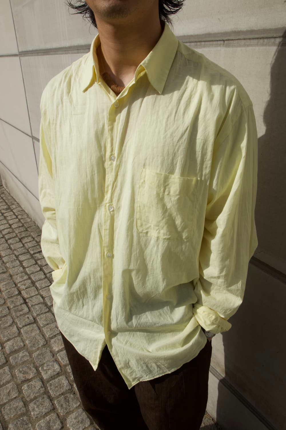 Markaware 오가닉 페루 피마 코튼 론 컴포트핏 셔츠 옐로우 상품이미지10