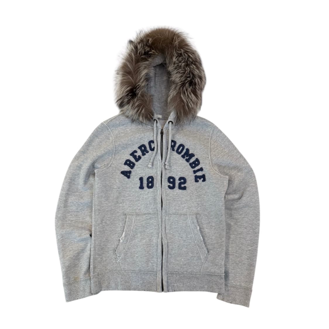 아베크롬비 y2k 울프죠 퍼 후드집업 그레이 상품이미지1