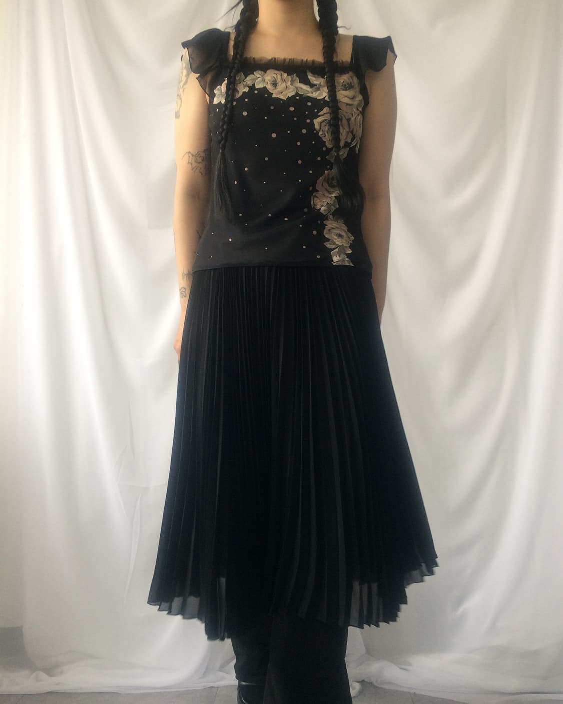 Flower printing point sleeveless 상품이미지1