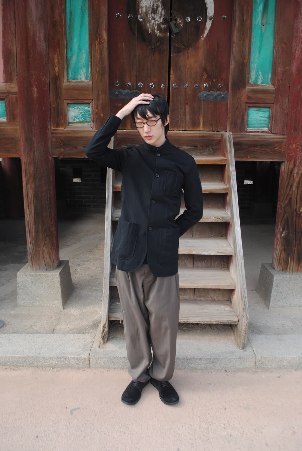 BED J.W. FORD 차이나 카라 린넨 블레이저 상품이미지1