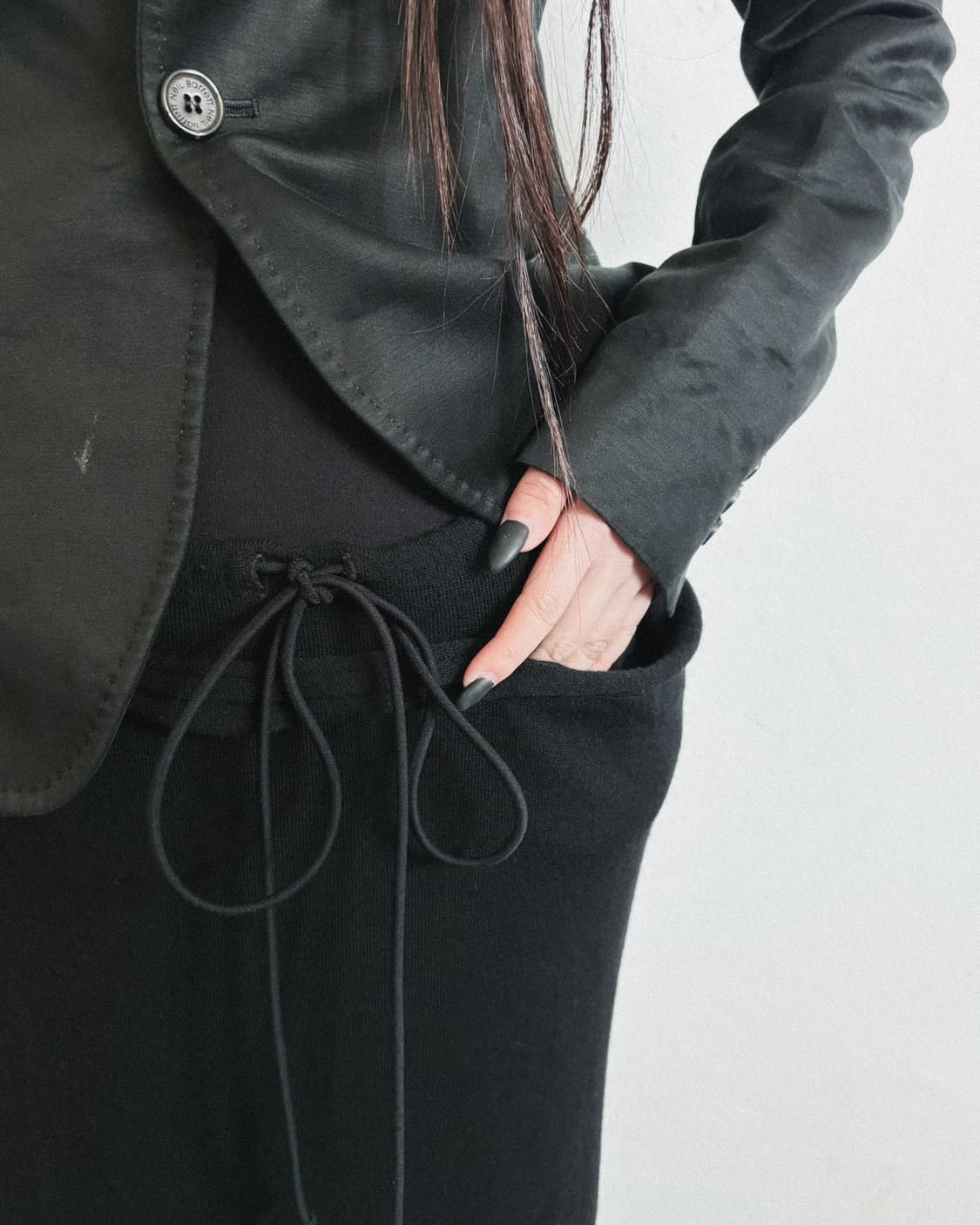 요지야마모토 느와르 캐시미어 플리츠 롱스커트 상품이미지2