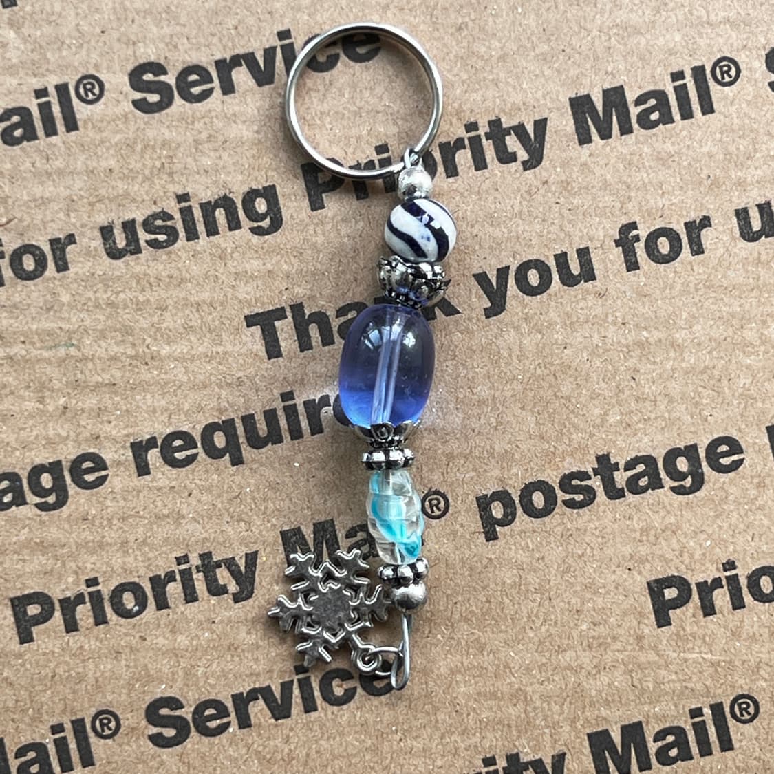 90s vtg Snowflake Beads Keyring 상품이미지1