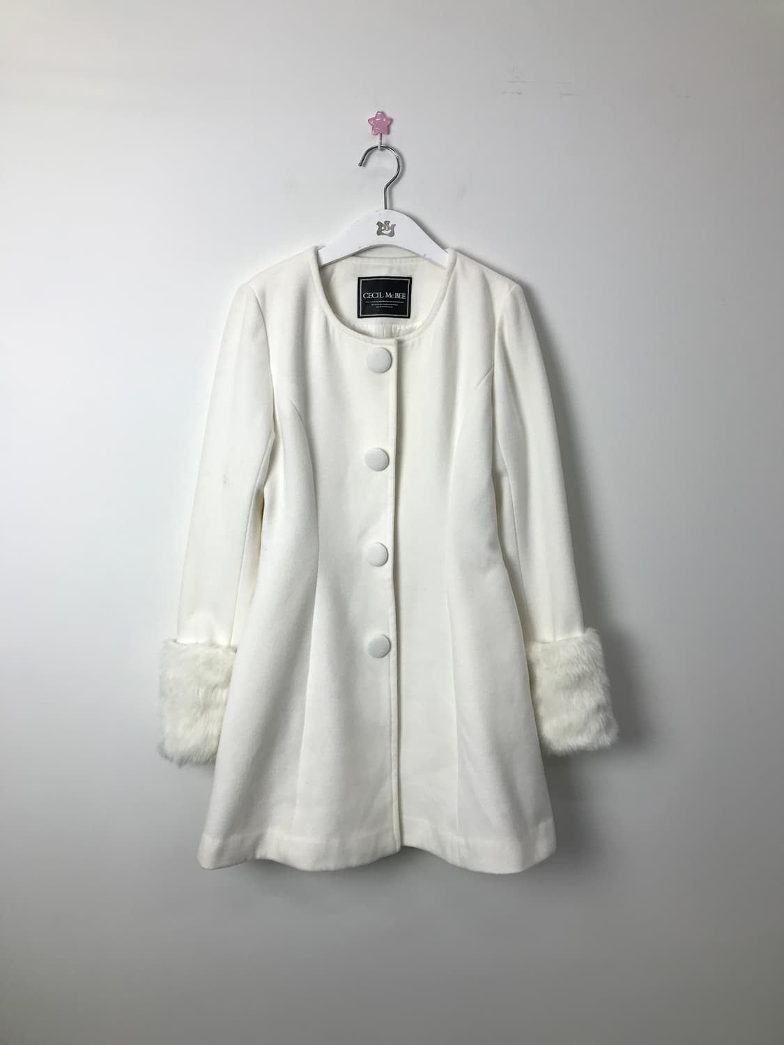 CECIL McBEE Fur Cuff A-line Coat 상품이미지3