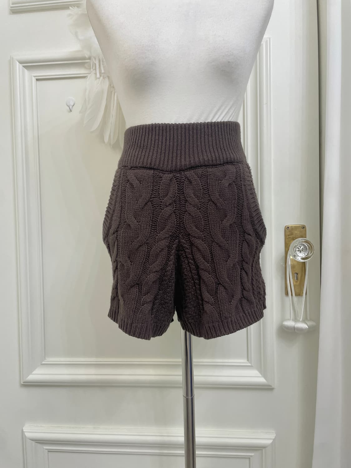 brown twist pocket knit banding pants 상품이미지5