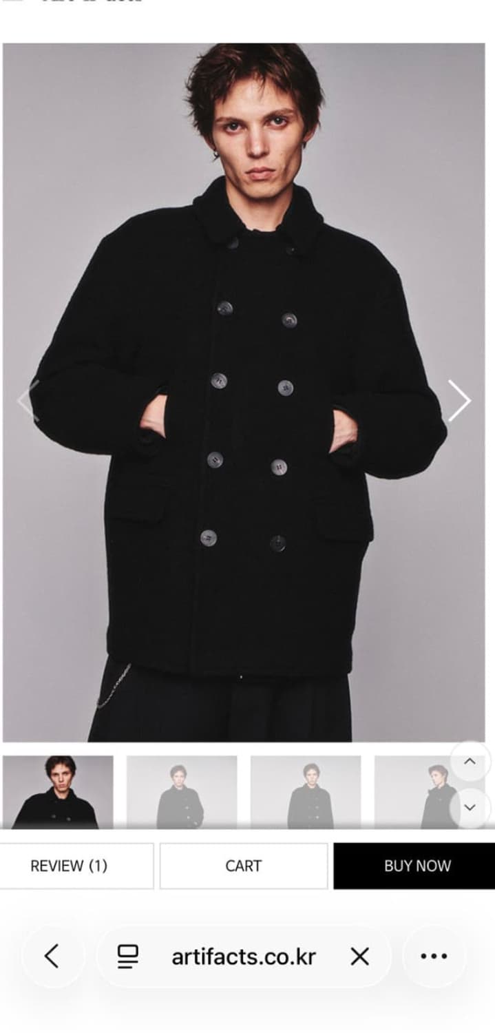 아트이프 액츠 피코트 블랙 M size 상품이미지1