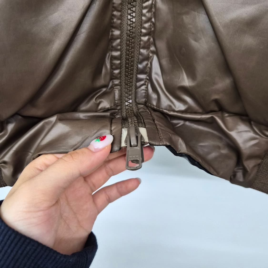 빔즈 블랙 브라운 리버시블 패딩 점퍼 여성 M 상품이미지3