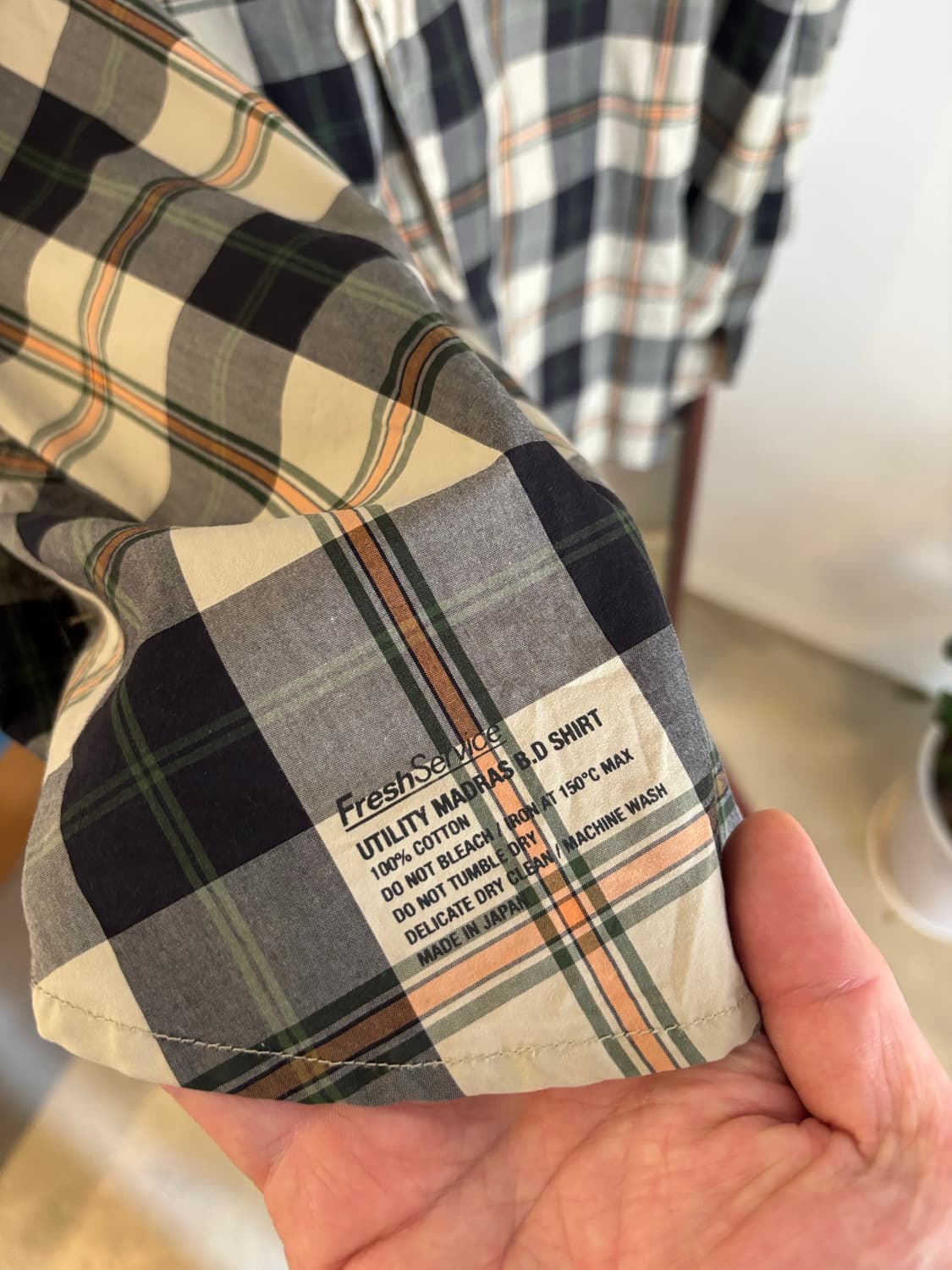 프레쉬서비스 유틸리티마드라스 셔츠 상품이미지3