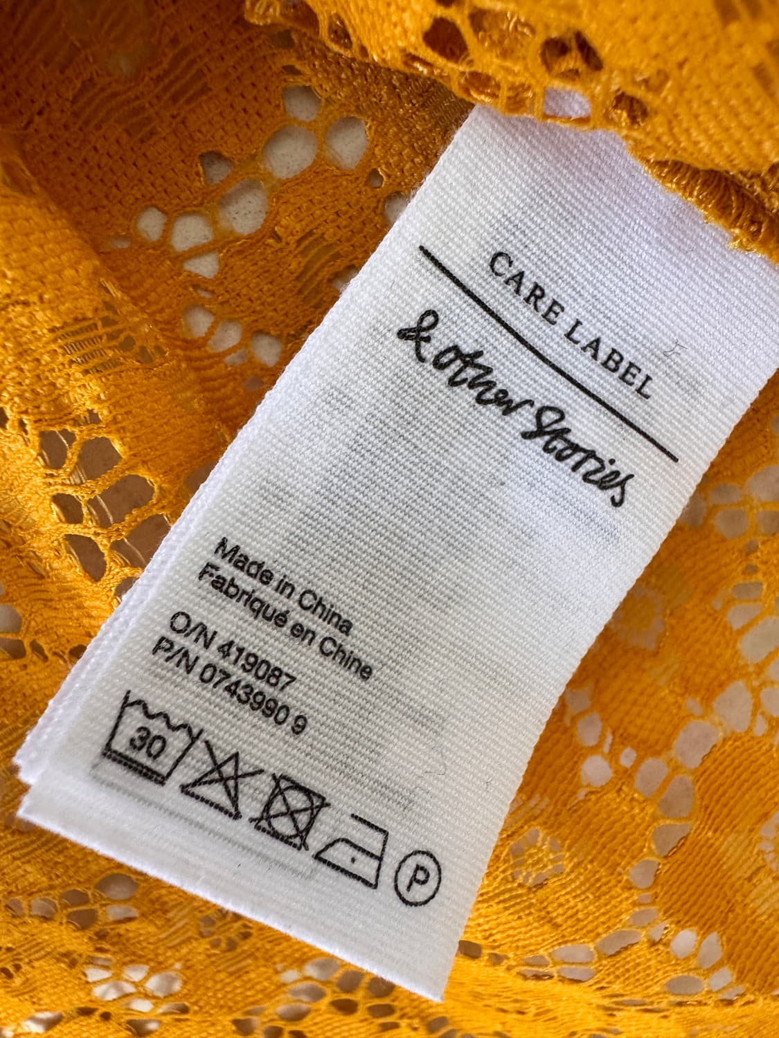 새상품 앤아더스토리즈 레이스 블라우스 옐로우 EUR 38(55,66사이즈 상품이미지6