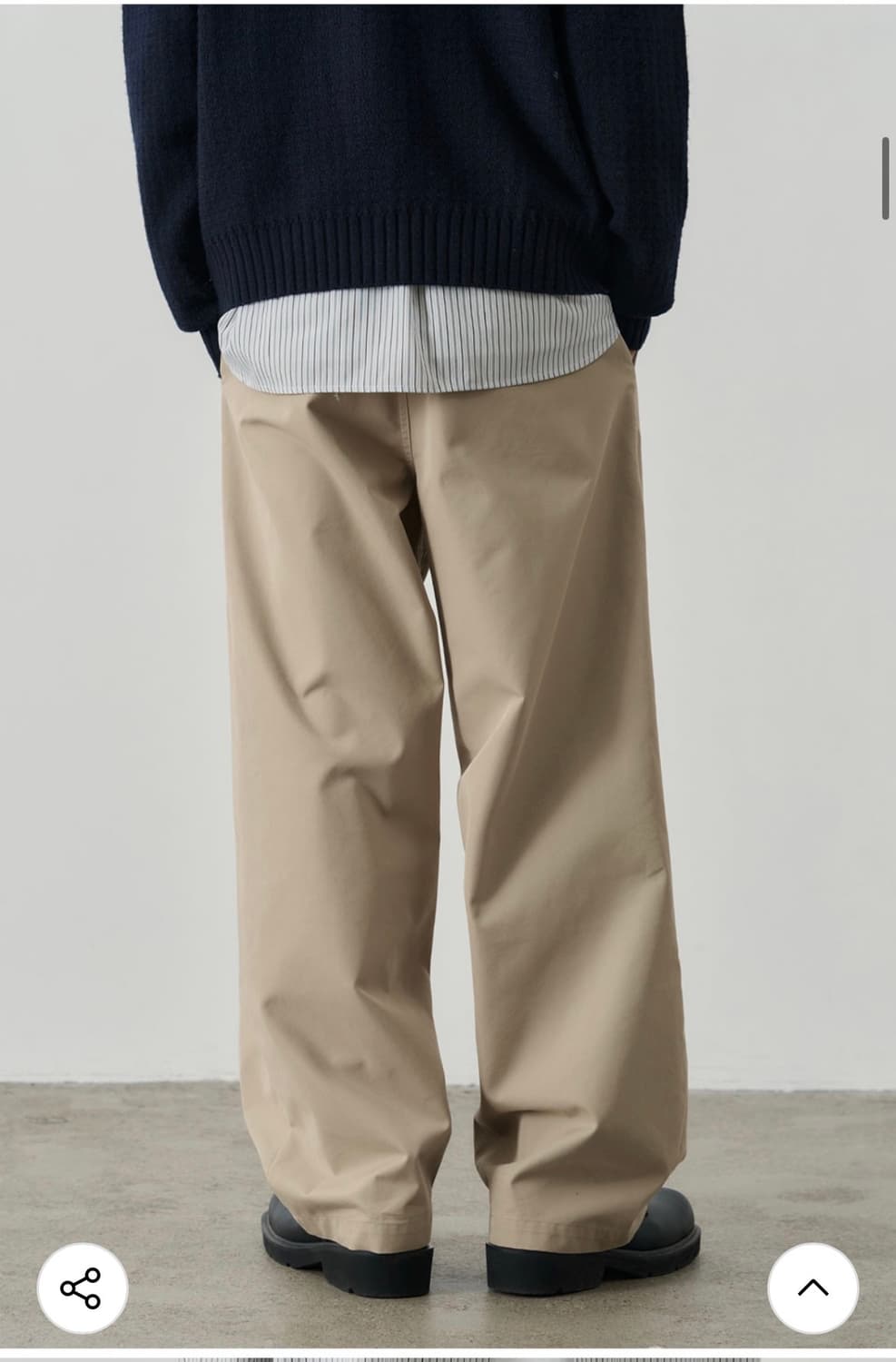 (M) 알리스 워시드 와이드 치노 팬츠 [베이지] 판매 상품이미지5