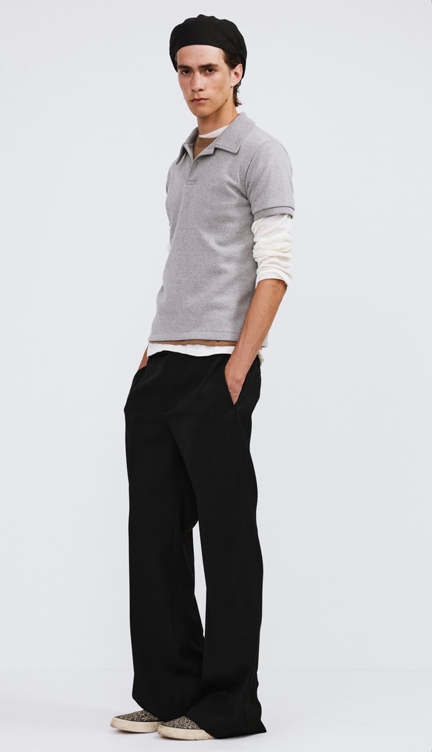 렉토 26SS 골지 립 저지 져지 탑 반팔 티셔츠 멜란지 그레이 상품이미지9