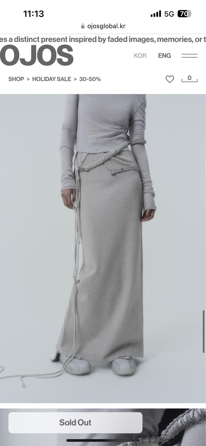  오호스 Fluid Knit Skirt 01 / Warm Grey 상품이미지3