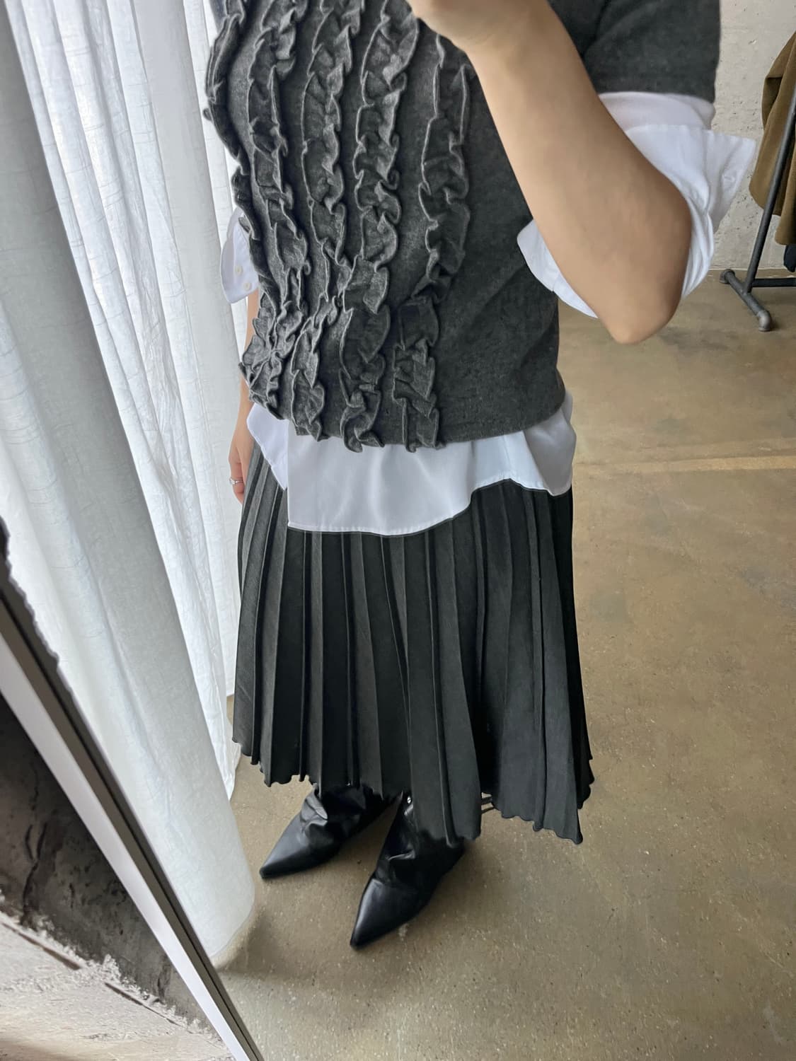 Theoria 플리츠 스커트 그레이 상품이미지4