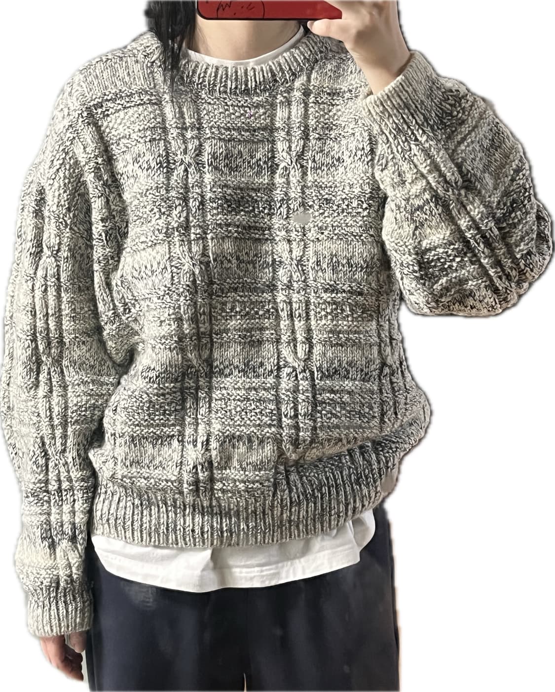 일본 빈티지 연그레이 니트 상품이미지4