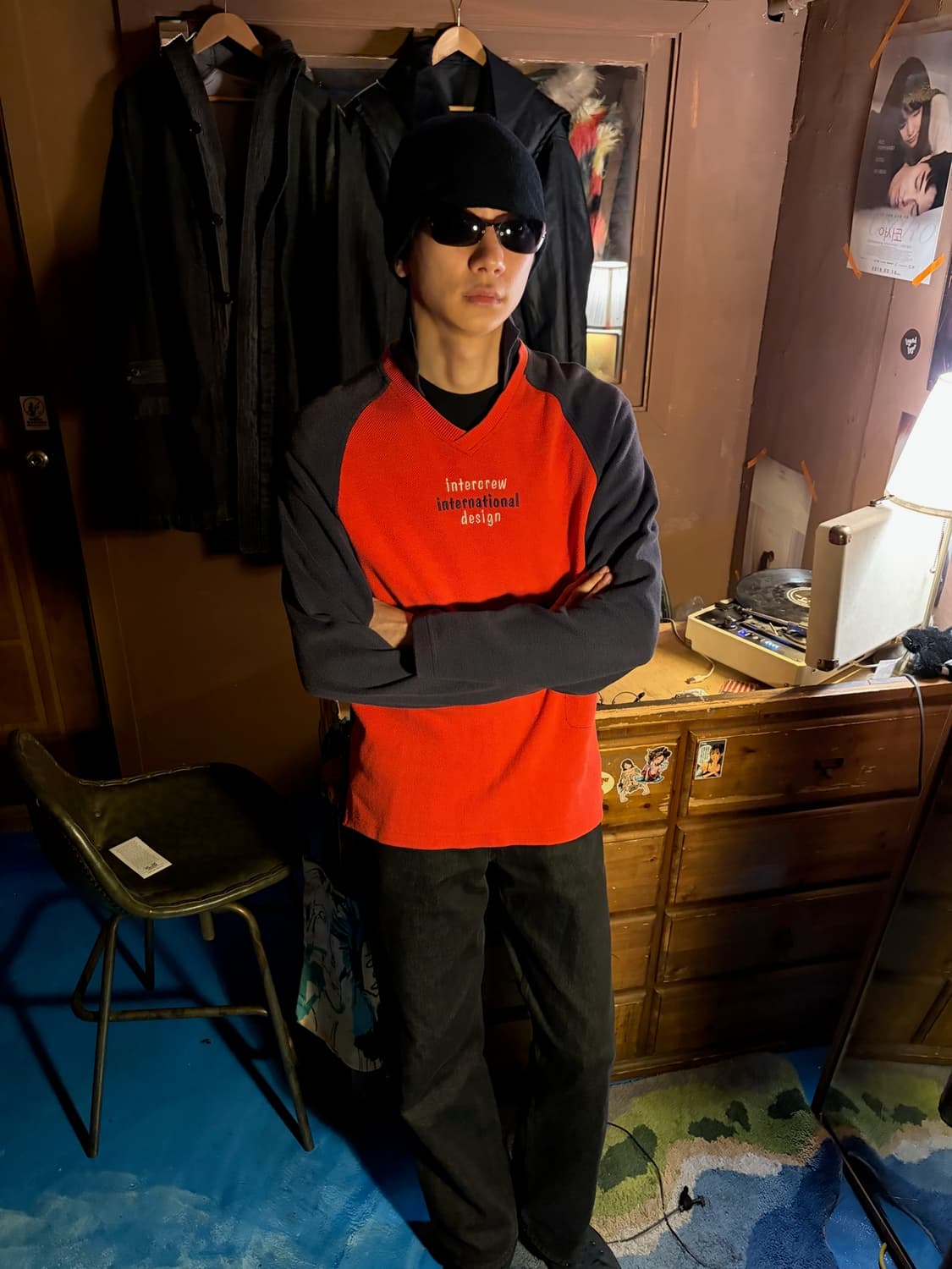 90s intercrew logo block color sweat 상품이미지3