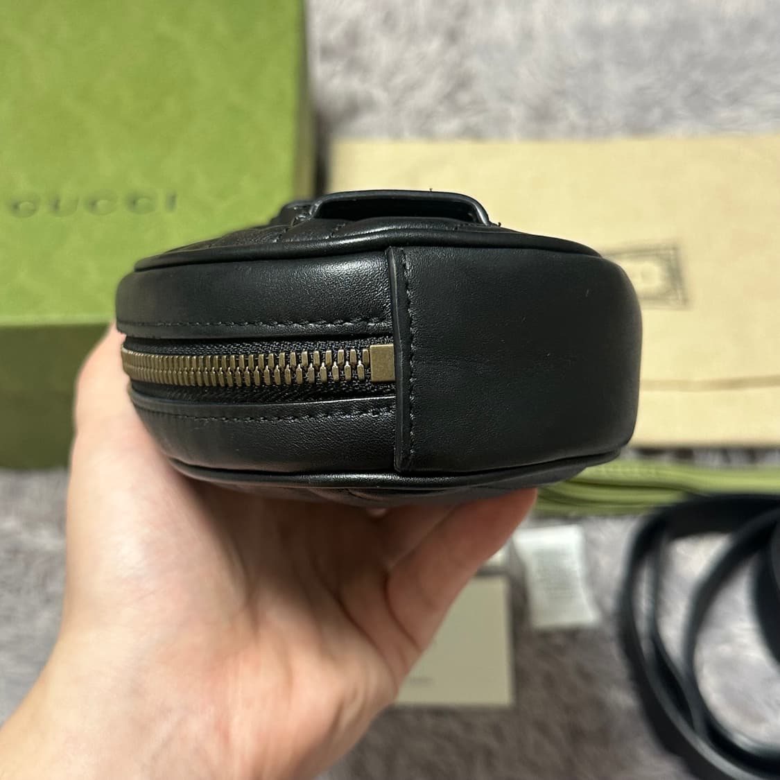[풀구성] 구찌 GG 마몬트 마틀라세 벨트백 블랙 상품이미지5