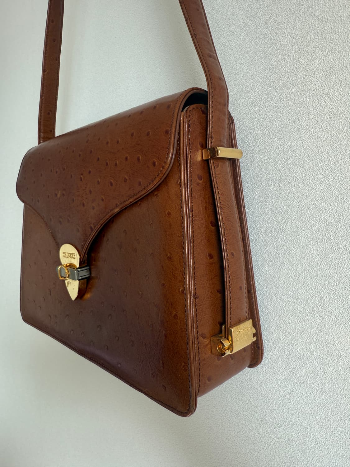 Pre owned 빈티지 레더 숄더백 상품이미지4