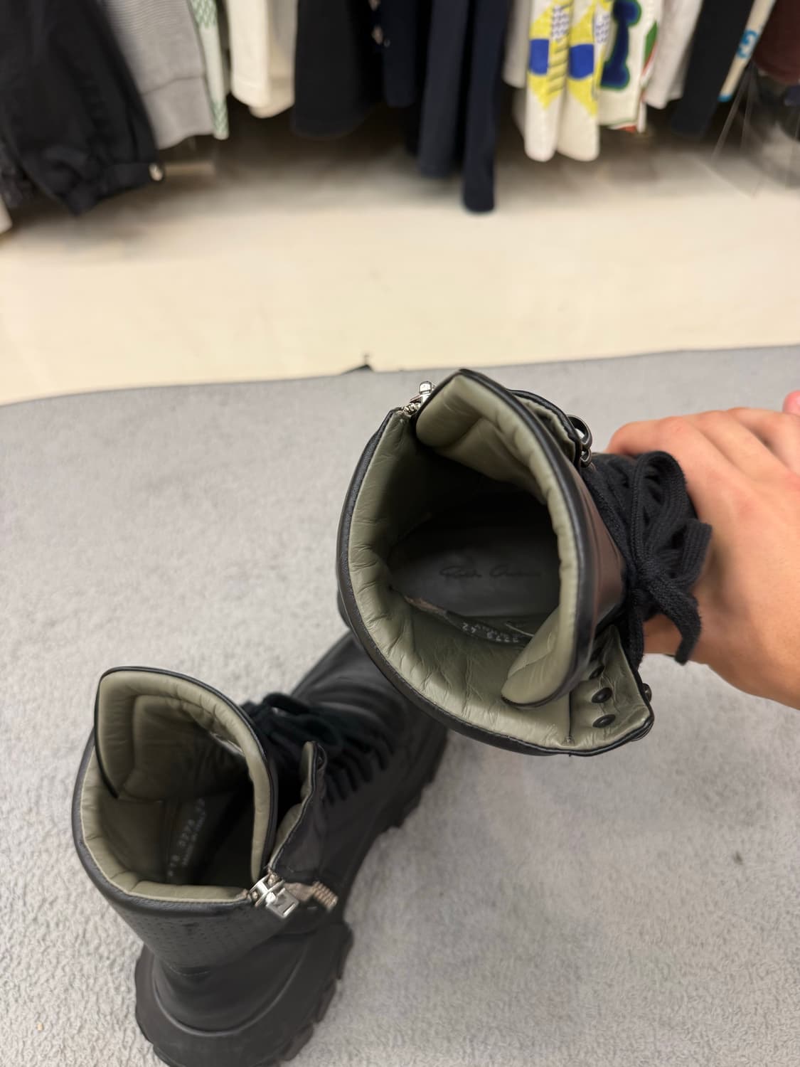 릭오웬스 FW18 말가죽 레전드 멋돌이 시시포스 트랙터 부츠 (270) 상품이미지6