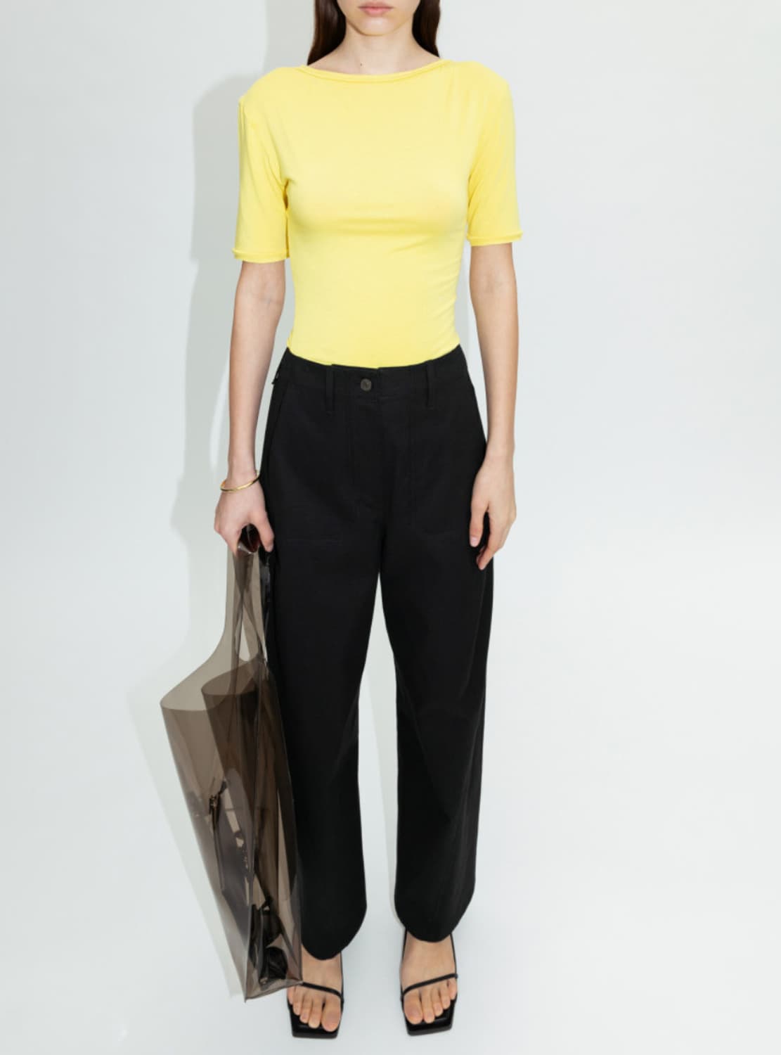 오르 보트넥 슬림 반팔티 상품이미지1