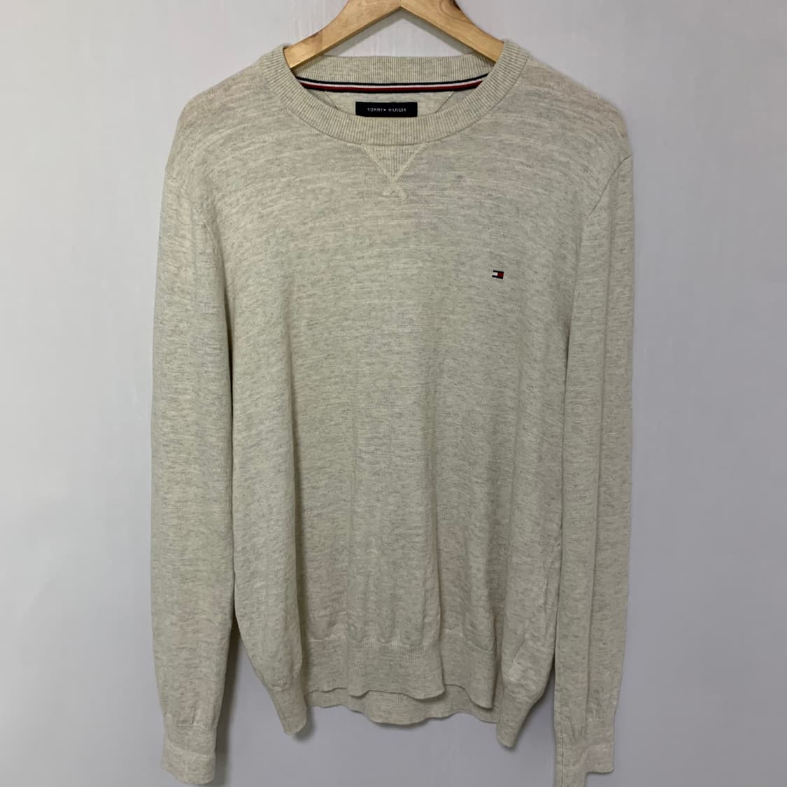 타미힐피거 크루넥 긴팔 니트 맨투맨 오트밀 L 남녀공용 상품이미지2