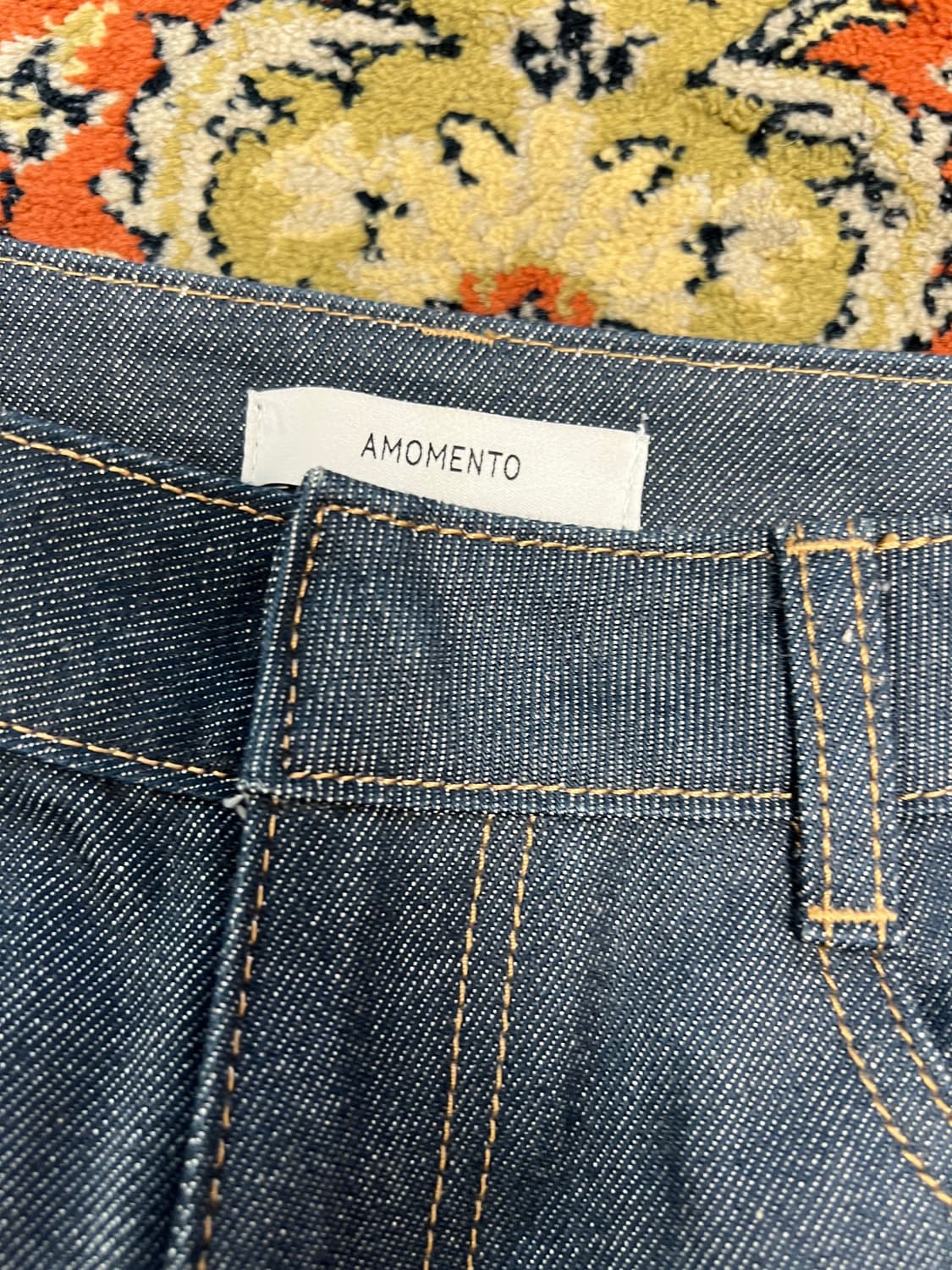 [0사이즈] AMOMENTO 아모멘토 인디고 데님 팬츠 상품이미지3