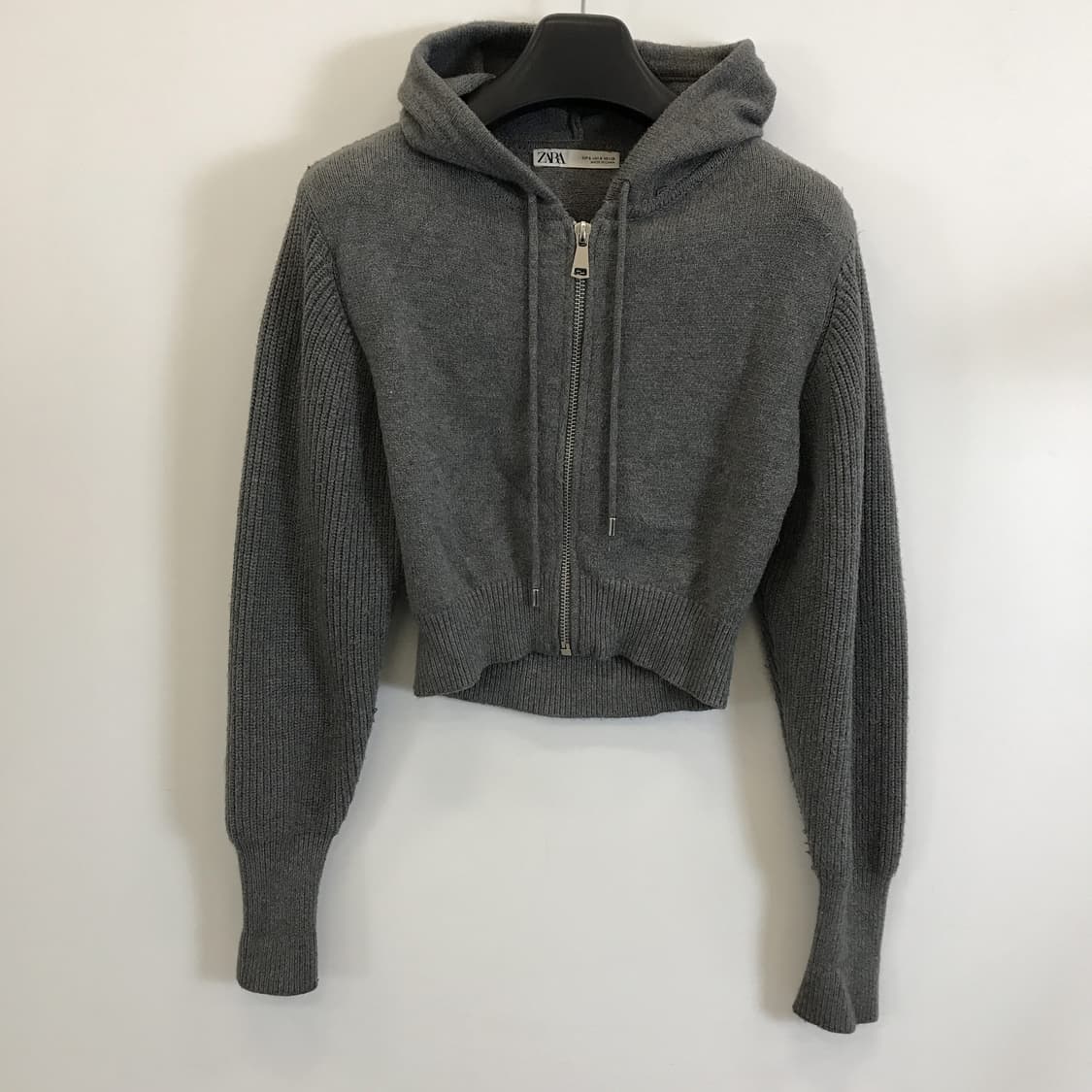 자라 크롭 니트후드집업 [S] 상품이미지1