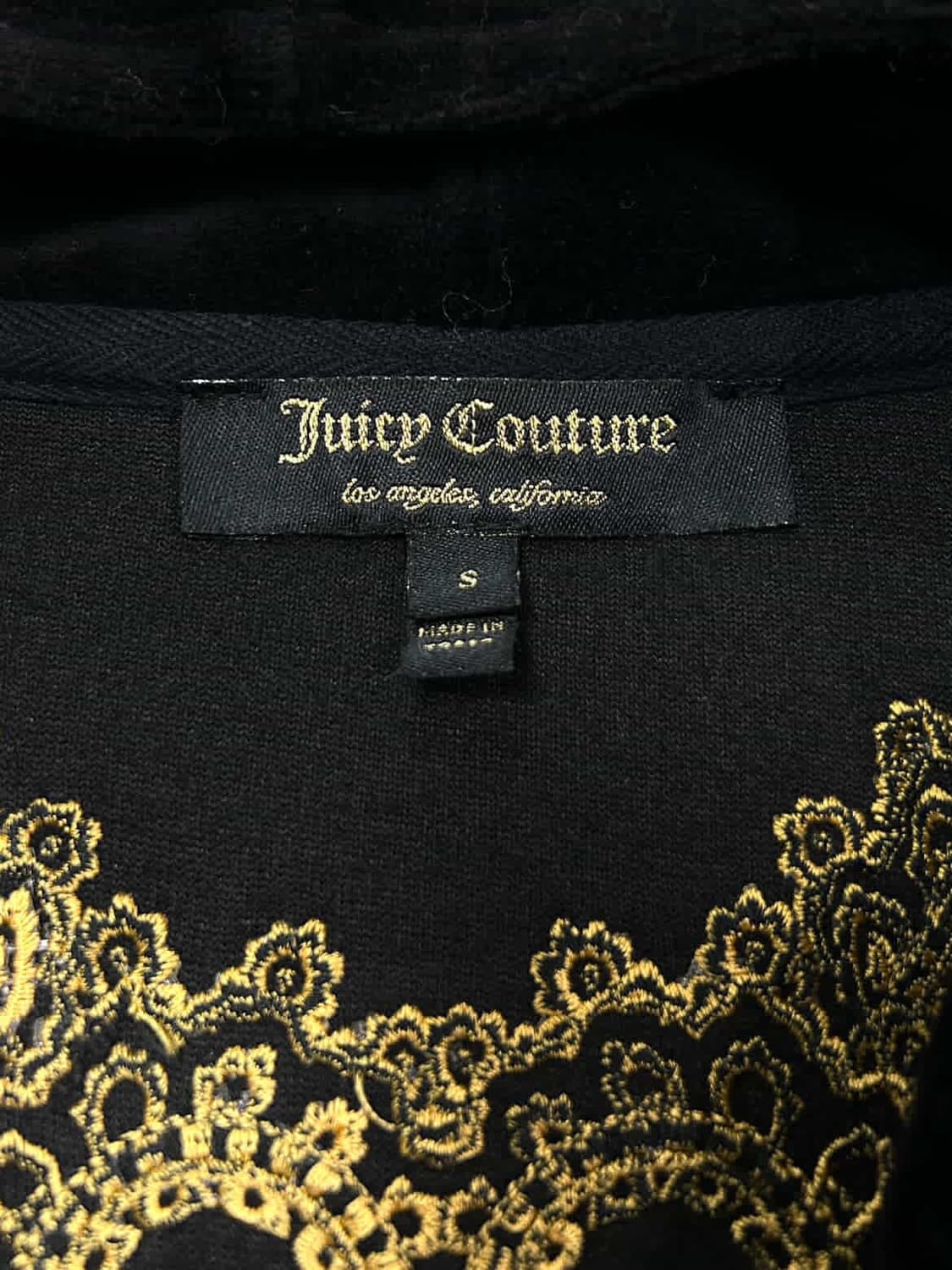 쥬시꾸뛰르 빅로고 블랙 벨벳 후드집업 상품이미지7