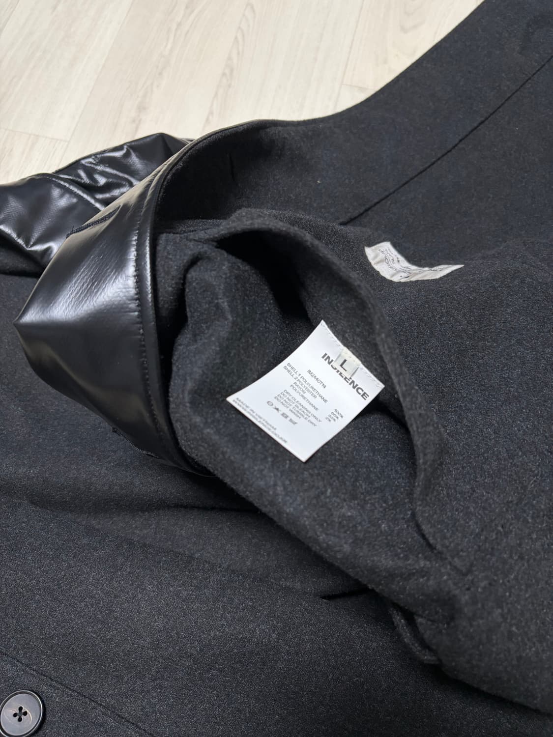 인사일런스 LINEAESSE 리버시블 발마칸 코트 BLACK L사이즈 상품이미지4