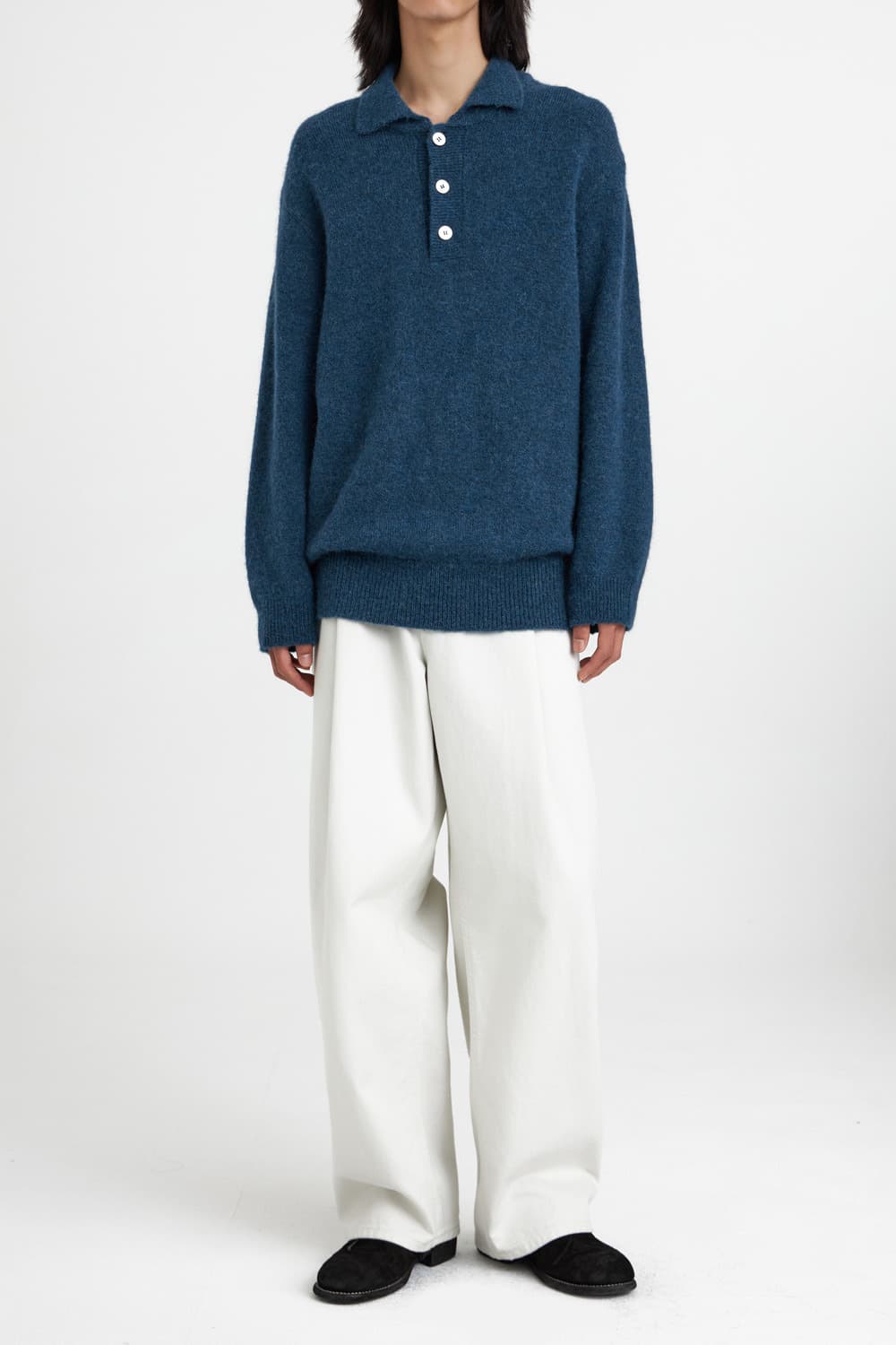 유스 오버사이즈 니트 블루 상품이미지1