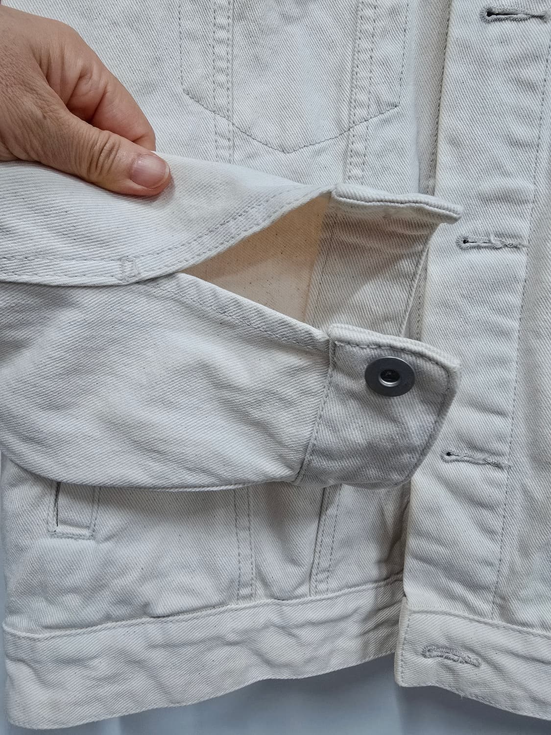 무신사스탠다드 아이보리 데님 자켓 상품이미지4