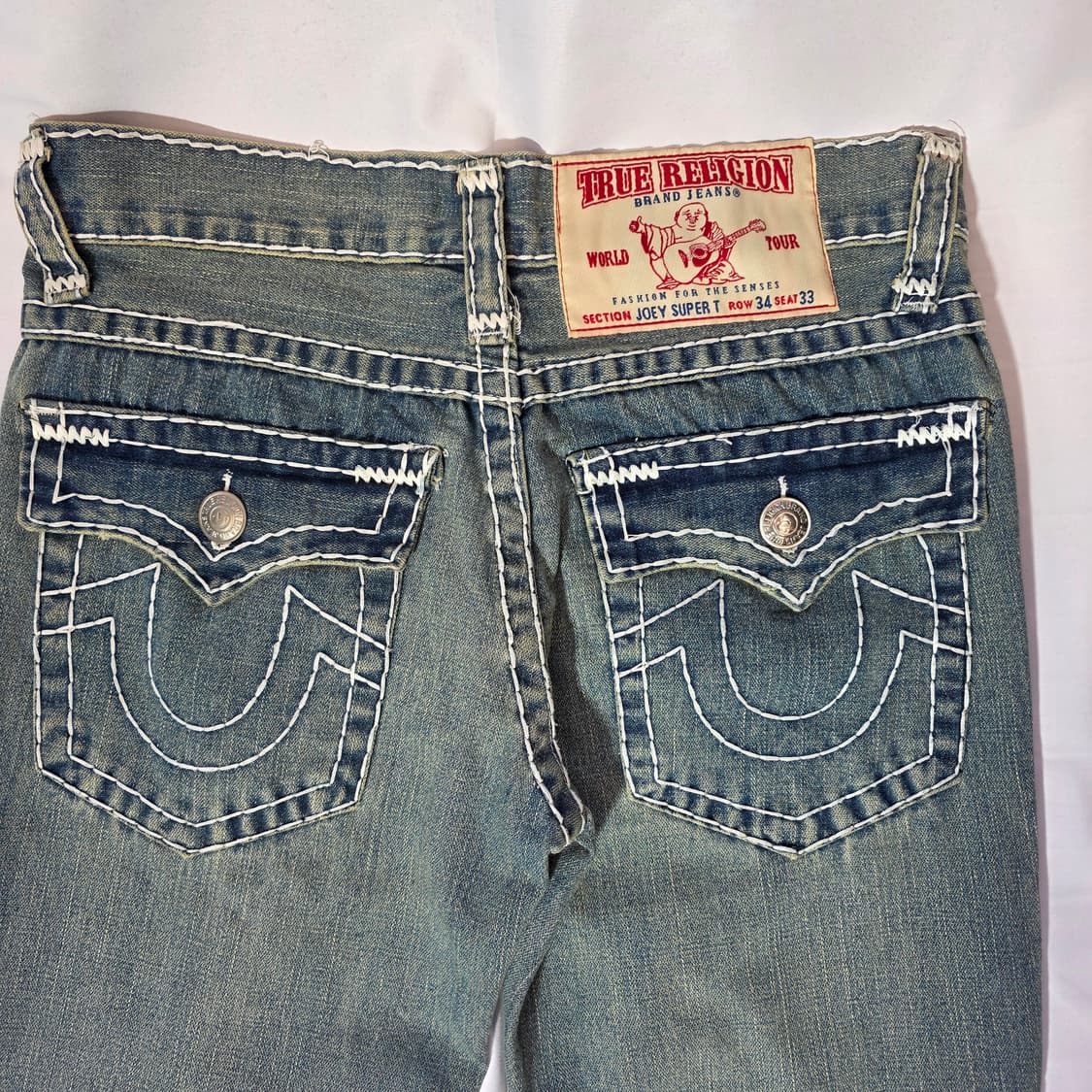 [34]트루릴리전 USA 화이트 스티치 부츠컷 데님 팬츠 상품이미지7