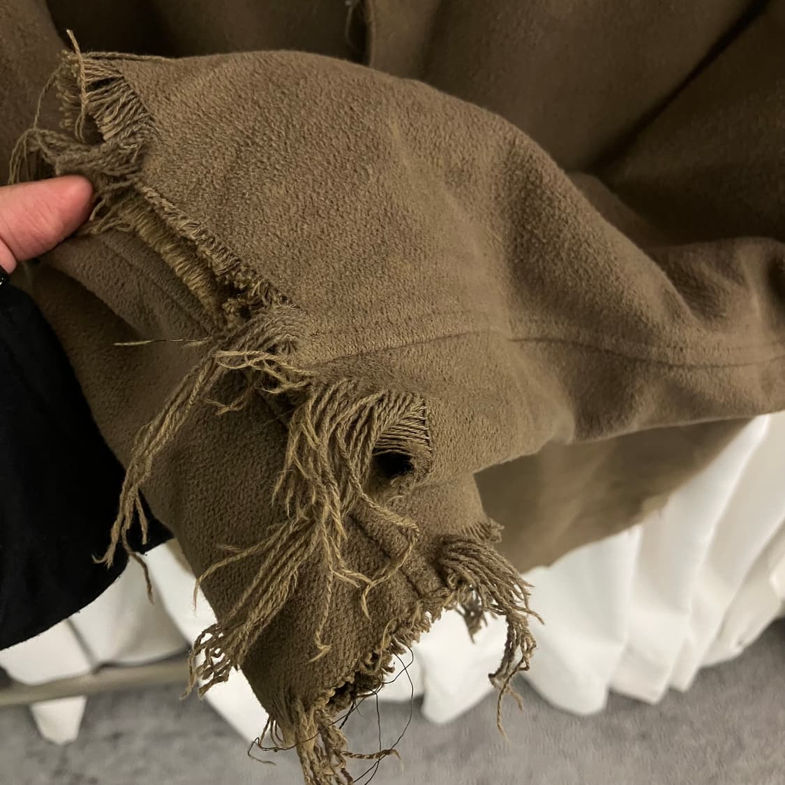 Artizm 카키 디스트레스드 하프 코트 M 상품이미지5