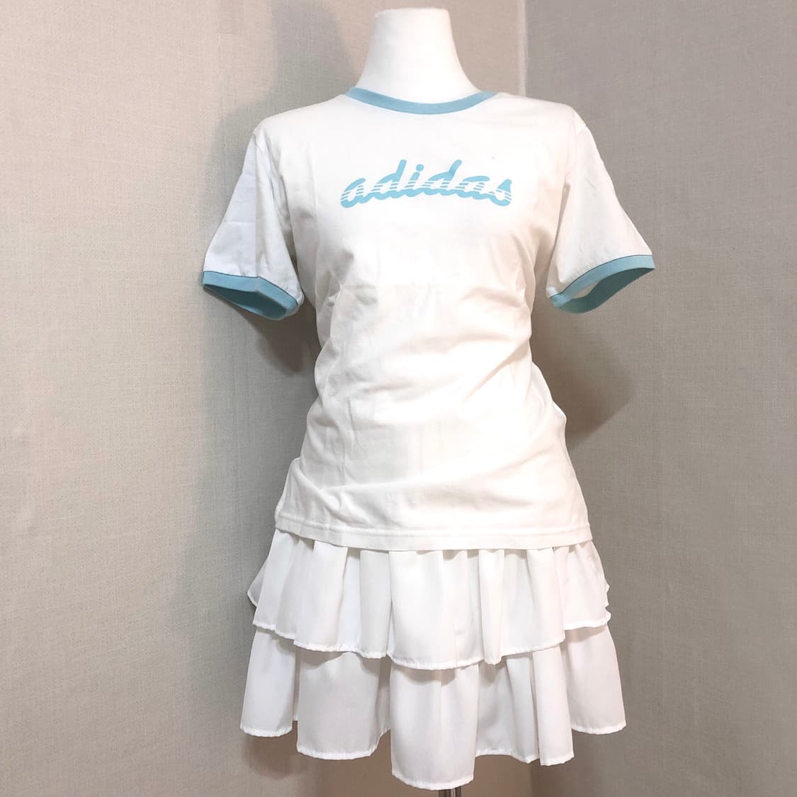 아디다스 스카이블루 스펠로고 티셔츠 M 상품이미지1