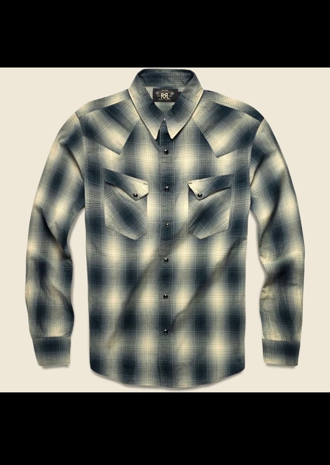 RRL 옴브레 웨스턴 셔츠 L사이즈 상품이미지1