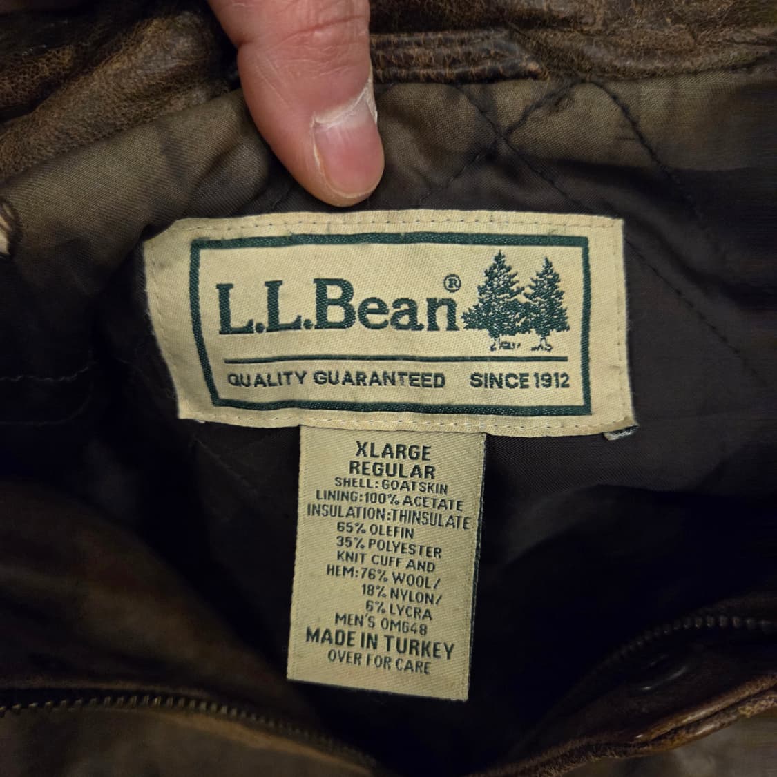 엘엘빈 a2 레더 자켓 xl 고트스킨 상품이미지3