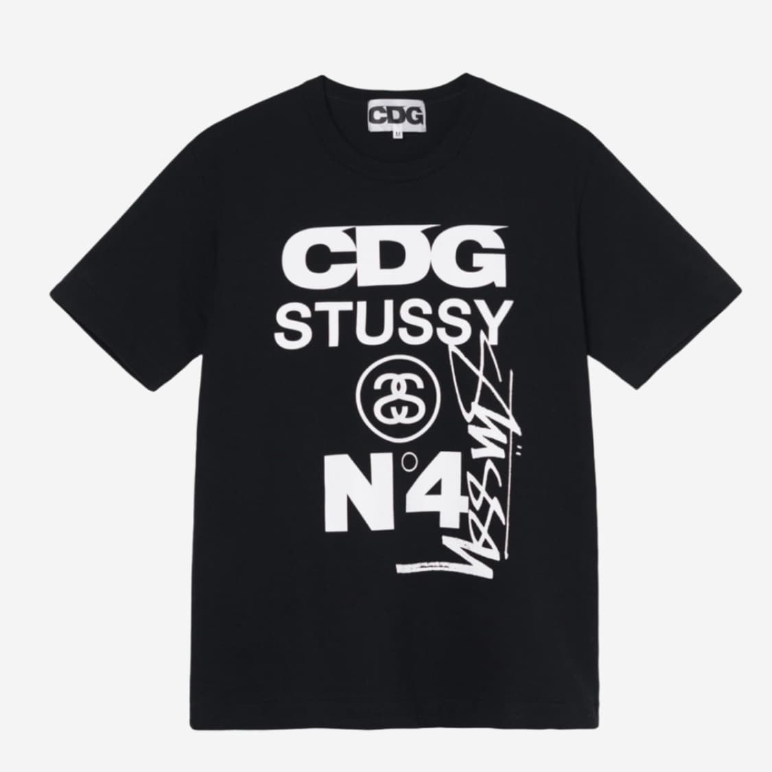 S CDG x 스투시 티셔츠 블랙 상품이미지2