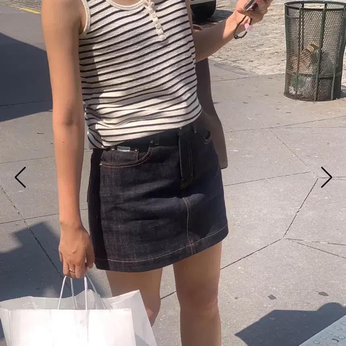 헤이그 Haag 인디고 데님 미니스커트 m 상품이미지4