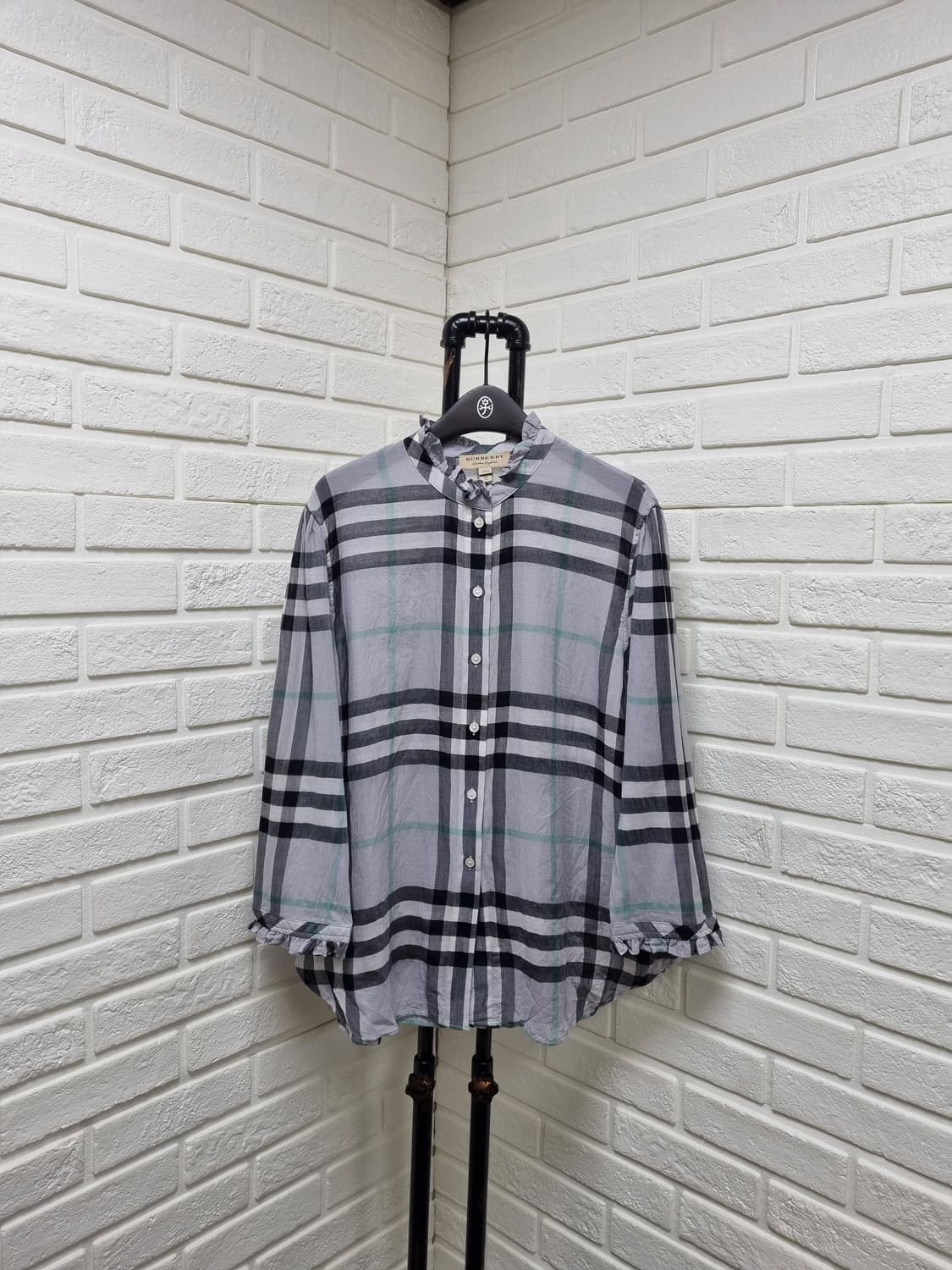 [uk8/66/정품] 버버리 그레이체크 블라우스 상품이미지1