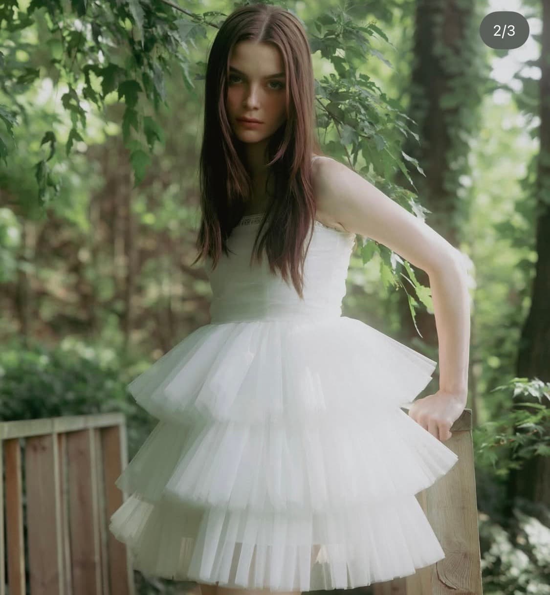 (새상품) 더티스 더블 쉬폰 드레스 화이트 셀프웨딩 웨딩촬영 상품이미지3