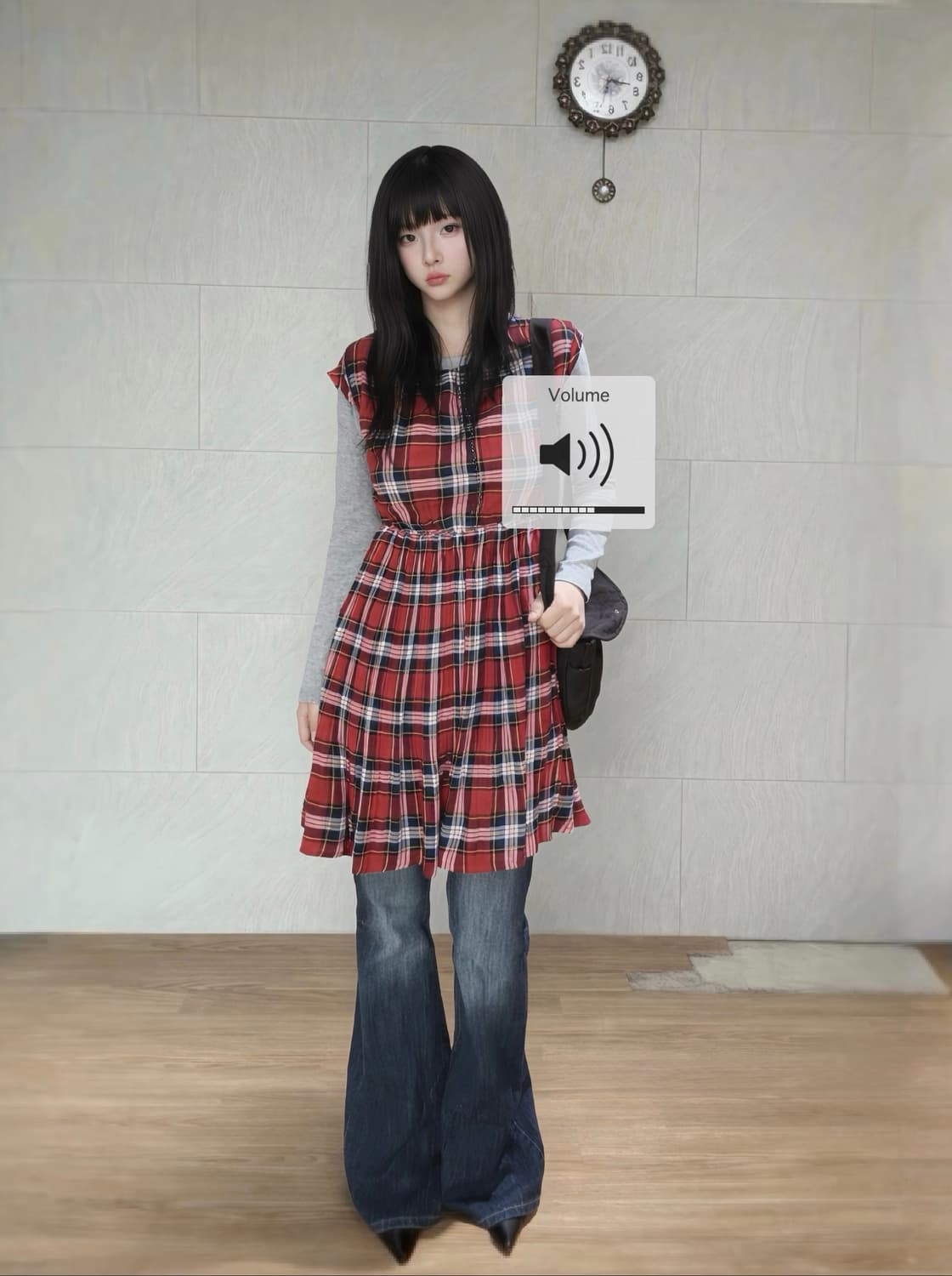 Red pattern dress 상품이미지1