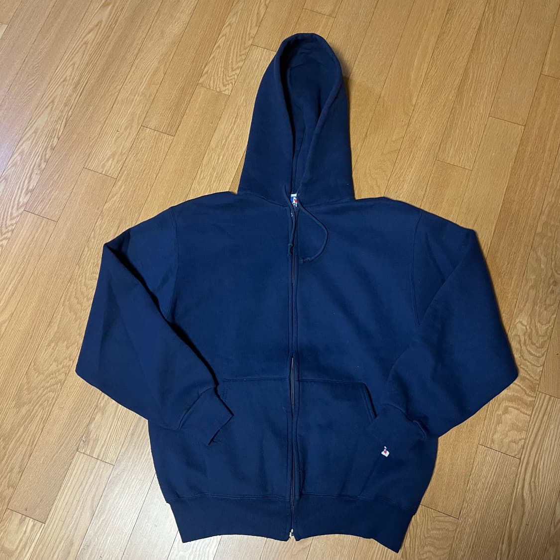 [L] 90s USA 빈티지 러셀 후드집업 네이비 상품이미지2