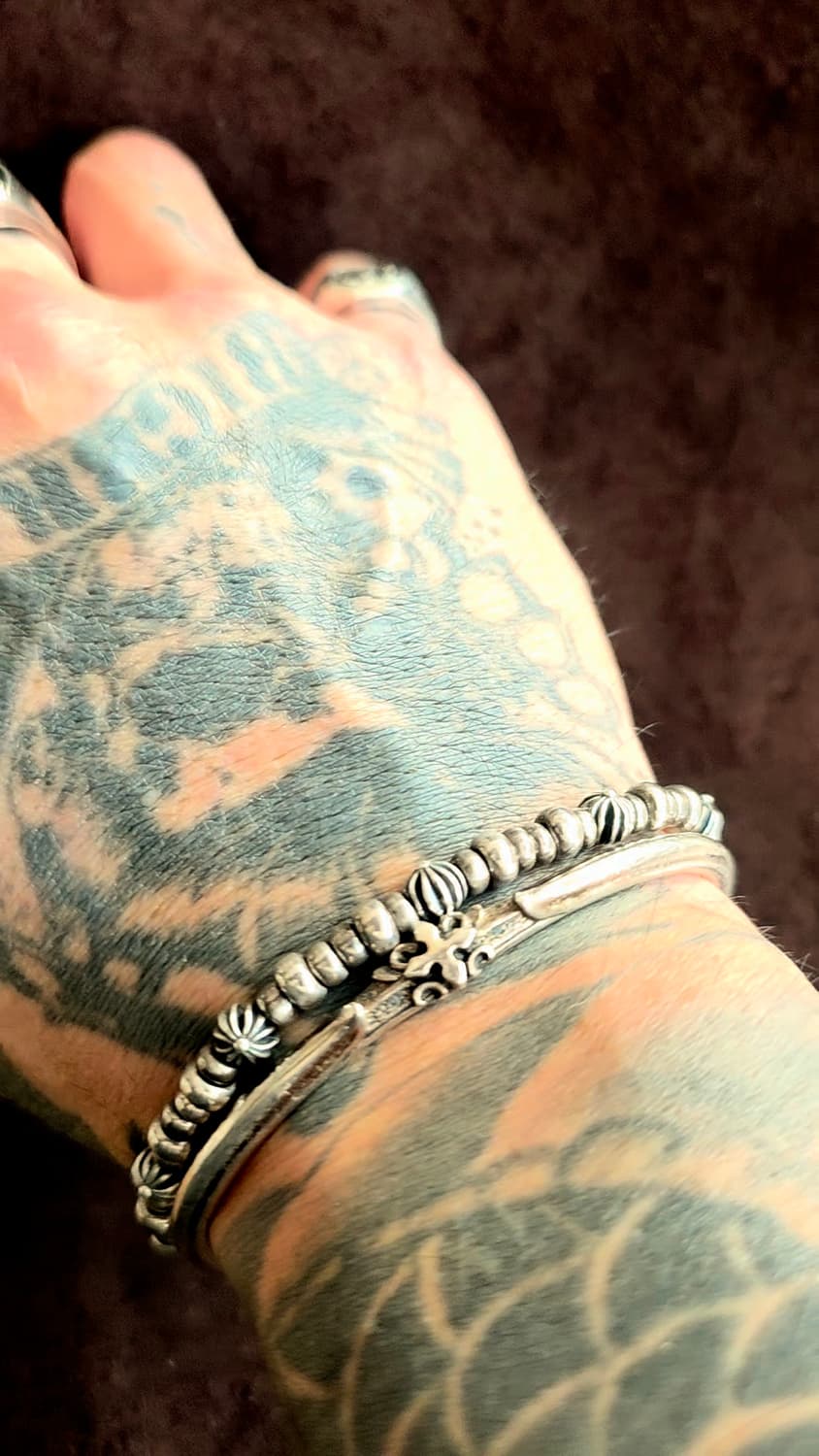 Silver 925 peace & cross bold bracelet 상품이미지4