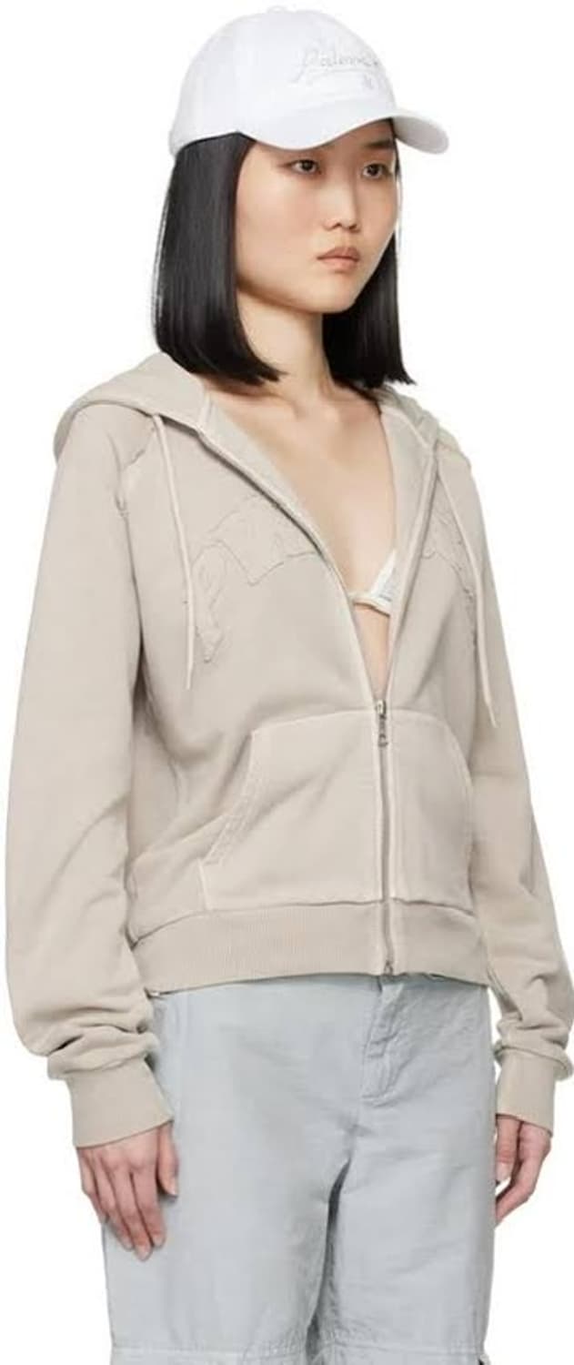 팔로마울 Logo-Appliqué Zipped Hoodie - Grey 상품이미지1